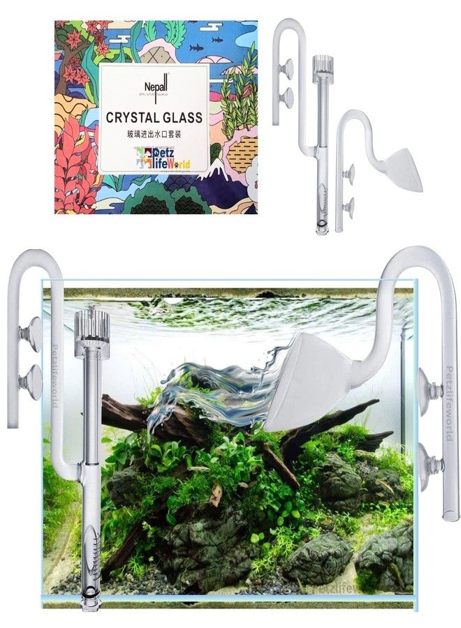 VAYINATO® Aquarium 13mm (Fit for Hose 12/16mm) Glass Lily Pipe Set (Inlet/Outlet) for Aquarium Canister Filter with Surface Skimmer by Petzlifeworld - Image 1